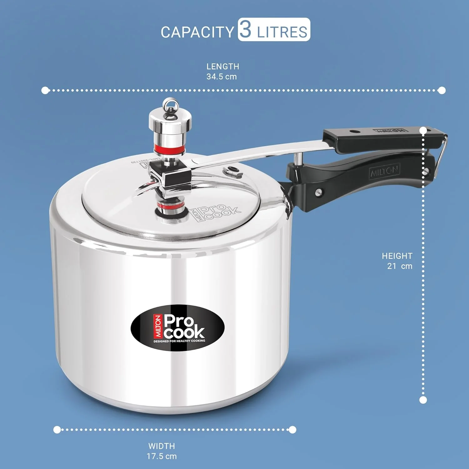 Pressure Cooker Inner Lid Aluminium Induction (Milton Procook) - CL Sale - Image 4