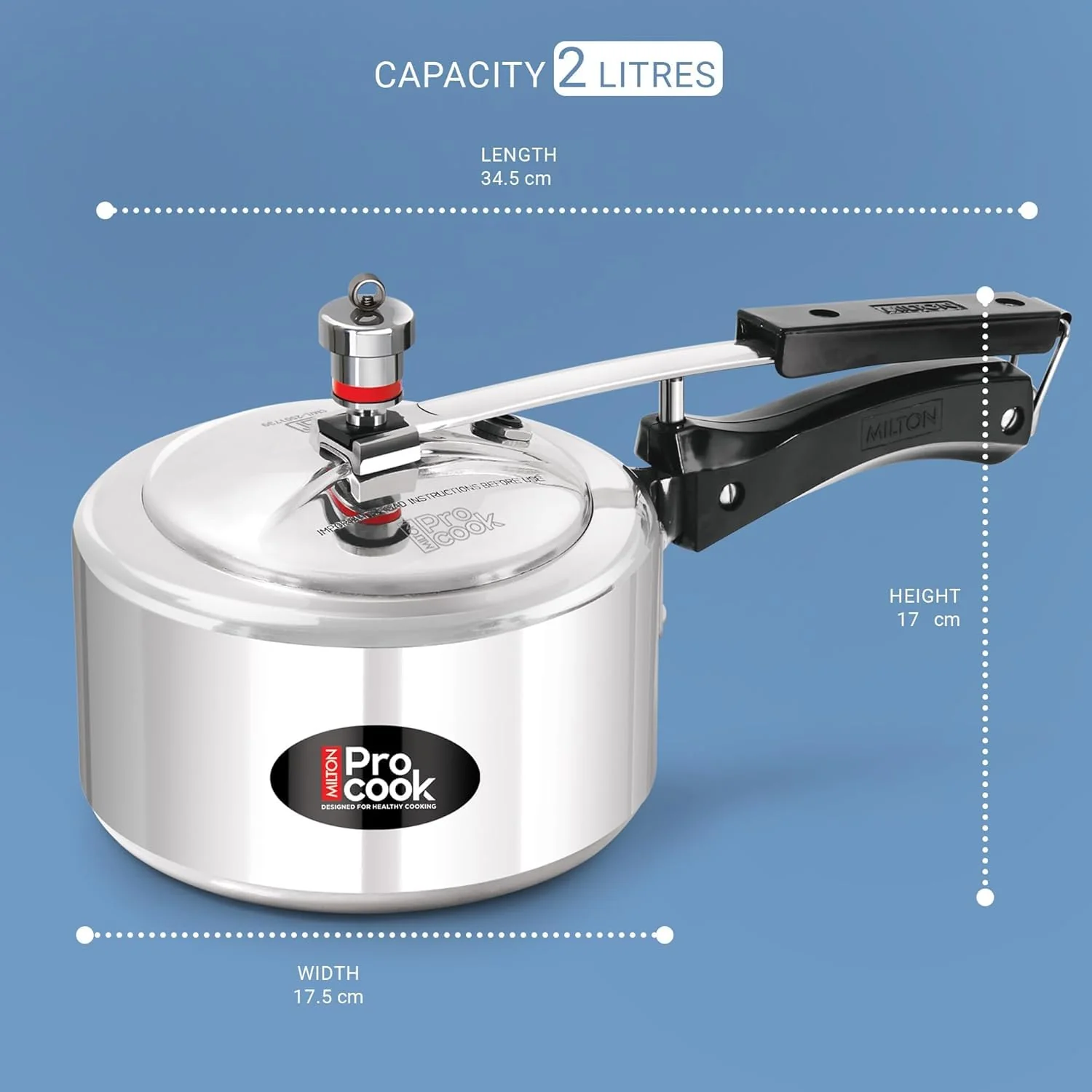 Pressure Cooker Inner Lid Aluminium Induction (Milton Procook) - CL Sale - Image 5