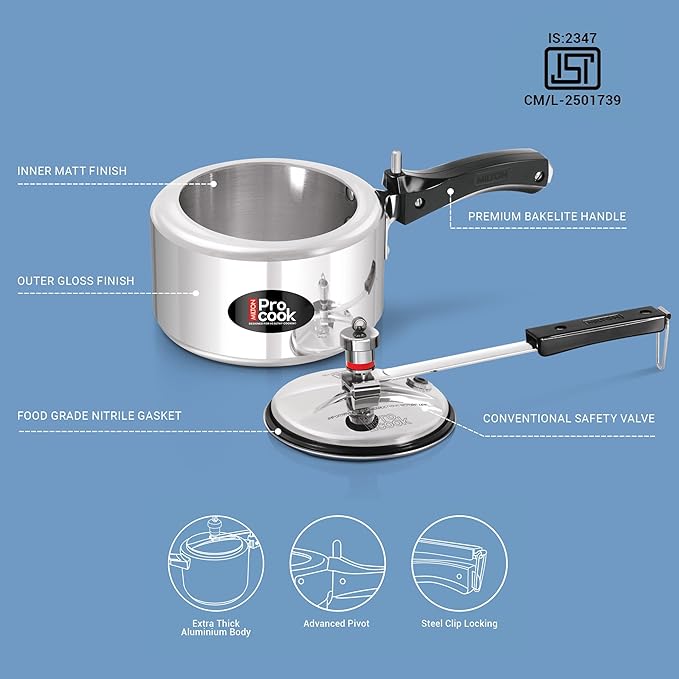 Pressure Cooker Inner Lid Aluminium Induction (Milton Procook) - CL Sale - Image 6