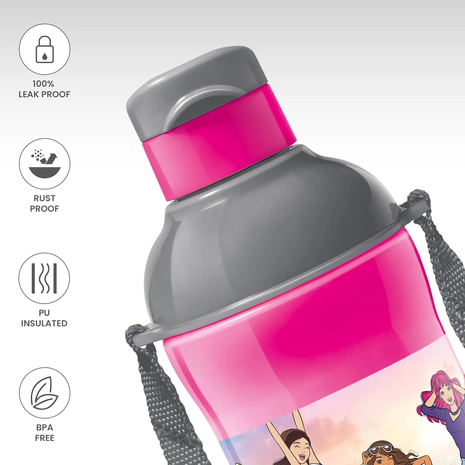 Steel Barbie Kids Sipper Bottle (Milton) - CL Sale - Image 3